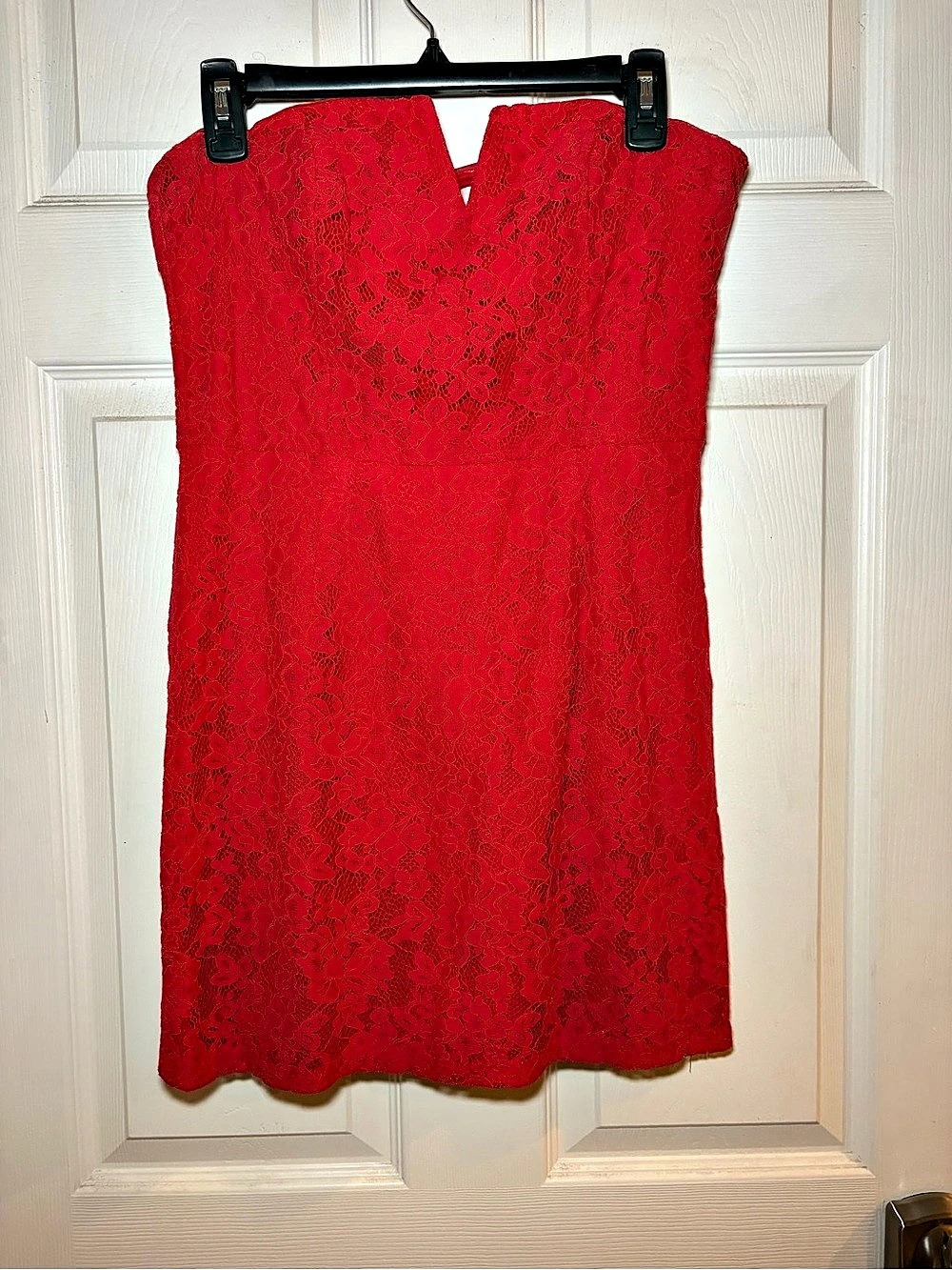 She + Sky Red Lace Mini Dress Like New